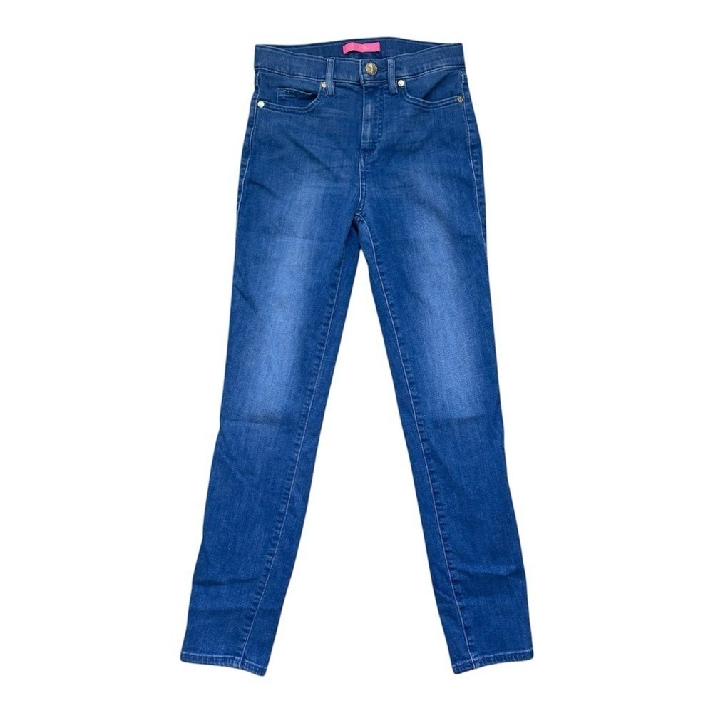 Lilly Pulitzer Worth Skinny Jeans Blue Medium Wash Stretch Denim Size 0 006886